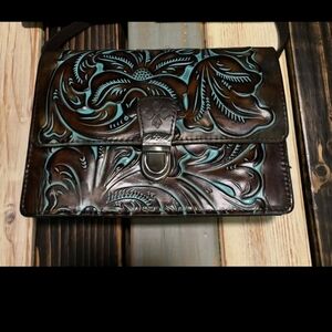 🌹Patricia Nash Floral Design Tooled Leather Crossbody Bag Great Used Condition!